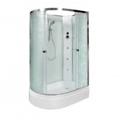 Душевая кабина DTO EM2712RNGM 120х80 с гидромассажем хром/с рисунком