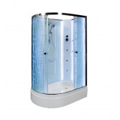 Душевая кабина DTO EM2712RNLED+GM 120х80 с подсветкой и гидромассажем хром/с рисунком
