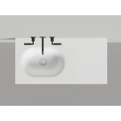 Раковина Salini Onda Flow Oval 1402204MN, 200 см, из искусственного камня S-Stone, цвет белый матовый