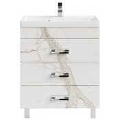 Тумба с раковиной Vod-ok Орландо 70 мрамор белый натур милк