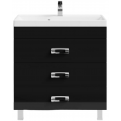 Тумба с раковиной Vod-ok Орландо 80 черный глянец