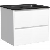 Тумба с раковиной Sancos Libra LB60W/CN7001MB 60 белый глянец