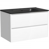 Тумба с раковиной Sancos Libra LB80W/CN7005MB 80 белый глянец