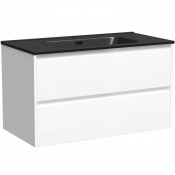 Тумба с раковиной Sancos Libra LB90W/CN7002MB 90 белый глянец