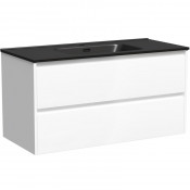 Тумба с раковиной Sancos Libra LB100W/CN7003MB 100 белый глянец