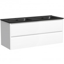 Тумба с раковиной Sancos Libra LB120-2W/CN7004MB 120 белый глянец