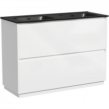 Тумба с раковиной Sancos Libra Floor LB120F-2W/CN7004MB 120 белый глянец