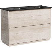 Тумба с раковиной Sancos Libra Floor LB120F-2EG/CN7004MB 120 дуб галифакс натуральный