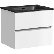 Тумба с раковиной Sancos Urban UR60W/CN7001MB 60 белый глянец