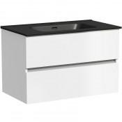 Тумба с раковиной Sancos Urban UR80W/CN7005MB 80 белый глянец