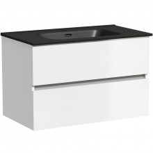 Тумба с раковиной Sancos Urban UR80W/CN7005MB 80 белый глянец