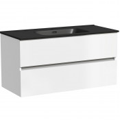 Тумба с раковиной Sancos Urban UR100W/CN7003MB 100 белый глянец