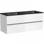 Тумба с раковиной Sancos Urban UR120-2W/CN7004MB 120 белый глянец