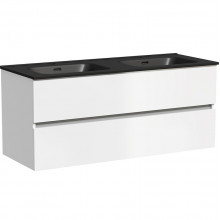 Тумба с раковиной Sancos Urban UR120-2W/CN7004MB 120 белый глянец