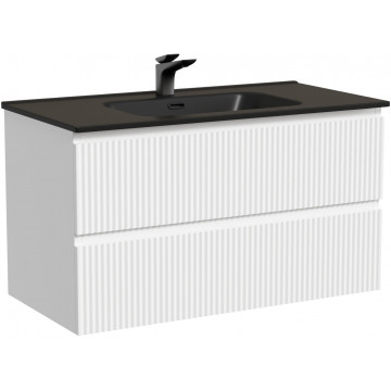 Тумба с раковиной Sancos Snob R SNR90W/CN7002MB 90 bianco
