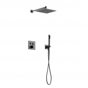 Душевой комплект с термостатом Sancos Linn SC9022GG вороненая сталь