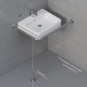 Kranik поручень угловой Р11-32-750-730-600-левый для раковины