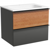 Тумба под раковину Sancos Delta DL60GR 60 дуб красный/графит