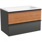 Тумба с раковиной Sancos Delta DL80GR/CN7012 80 дуб красный/графит