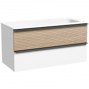 Тумба под раковину Sancos Delta DL100RW 100 дуб светлый/белый