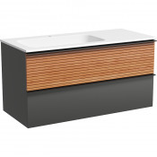 Тумба с раковиной Sancos Delta DL100LGR/CN7014 100 дуб красный/графит