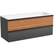 Тумба с раковиной Sancos Delta DL120GR/CN7017 120 дуб красный/графит