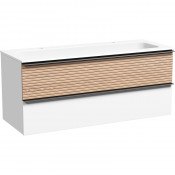 Тумба с раковиной Sancos Delta DL120W/CN7016 120 дуб светлый/белый