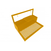 Мойка металлическая для чистки обуви с поддоном шириной 1200 мм желтая 