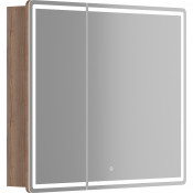 Зеркальный шкаф Sancos Mirror MI90EG 90 с LED подсветкой дуб галифакс натуральный