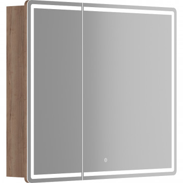Зеркальный шкаф Sancos Mirror MI90EG 90 с LED подсветкой дуб галифакс натуральный