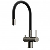 Смеситель для кухни Sancos Lucia SC4004GG вороненая сталь/черный