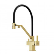 Смеситель для кухни Sancos Loro SC4007BG брашированное золото/черный