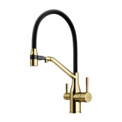 Смеситель для кухни Sancos Orta SC4008BG брашированное золото/черный
