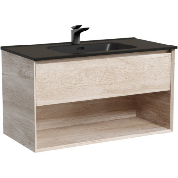 Тумба с раковиной Sancos Marmi 1.0 MR1.090EG/CN7002MB 90 дуб галифакс натуральный