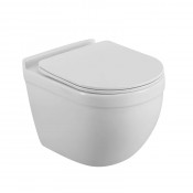 Унитаз подвесной безободковый Cezares со смывом Торнадо, с сиденьем дюропласт soft close BB017CH-TOR/SC