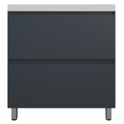 Тумба с раковиной Style Line Манхэттен ЛС-00002372/СС-00002465 80 2 ящика Plus графит/белый