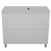 Тумба с раковиной Style Line Манхэттен ЛС-00002368/СС-00002478 100 2 ящика Plus белый матовый/жасмин