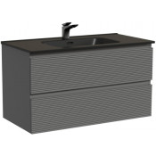 Тумба с раковиной Sancos Folk FL90GS/CN7002MB 90 grey soft