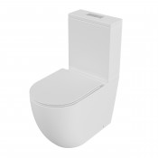 Унитаз напольный Grossman GR-4494MSQ (640х360х835) безободковый,белый матовый с тонкой крышкой,микролифт,смыв торнадо