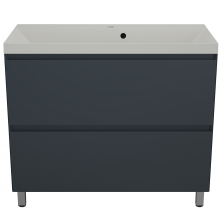 Тумба с раковиной Style Line Манхэттен ЛС-00002369/СС-00002478 100 2 ящика Plus графит/жасмин