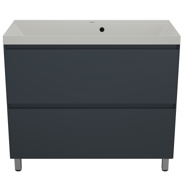 Тумба с раковиной Style Line Манхэттен ЛС-00002369/СС-00002478 100 2 ящика Plus графит/жасмин