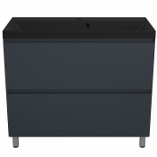 Тумба с раковиной Style Line Манхэттен ЛС-00002369/СС-00002477 100 2 ящика Plus графит/антрацит