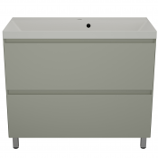 Тумба с раковиной Style Line Манхэттен ЛС-00002370/СС-00002478 100 2 ящика Plus олива/жасмин