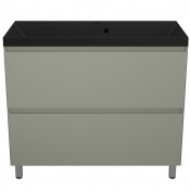 Тумба с раковиной Style Line Манхэттен ЛС-00002370/СС-00002477 100 2 ящика Plus олива/антрацит