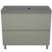 Тумба с раковиной Style Line Манхэттен ЛС-00002370/СС-00002479 100 2 ящика Plus олива/серый шелк