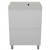 Тумба с раковиной Style Line Манхэттен ЛС-00002377/СС-00002468 60 2 ящика Plus белый матовый/жасмин