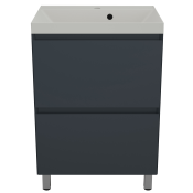 Тумба с раковиной Style Line Манхэттен ЛС-00002378/СС-00002468 60 2 ящика Plus графит/жасмин