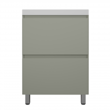Тумба с раковиной Style Line Манхэттен ЛС-00002379/СС-00002467 60 2 ящика Plus олива/белый