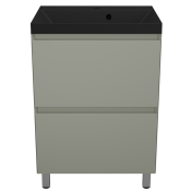 Тумба с раковиной Style Line Манхэттен ЛС-00002379/СС-00002470 60 2 ящика Plus олива/антрацит
