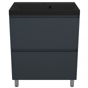 Тумба с раковиной Style Line Манхэттен ЛС-00002375/СС-00002471 70 2 ящика Plus графит/антрацит